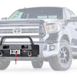 Ghosted view of the WARN Semi-Hidden Winch Mount with Grille Guard for 2014-2021 Toyota Tundra