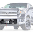 Ghosted view of the WARN Semi-Hidden Winch Mount for 2014-2021 Toyota Tundra