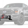 Ghosted view of the WARN Trans4mer Gen III Bracket Kit for 2021-2025 Ford F-150 winch mount kit