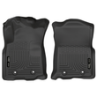 WeatherBeater Black Front Floor Liners (Dbl Cab w/ Manual Transmission) | 18-23 Tacoma