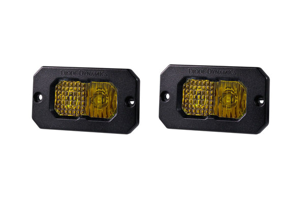 SSC2 SAE Yellow Flush Mount LED Pod (Pair)