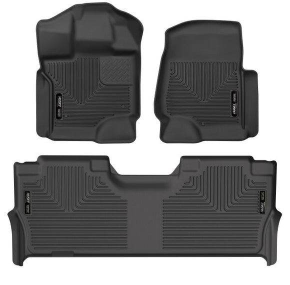 X-Act Contour Front & Second Row Seat Floor Liners - Black (Supercrew) | 2021+ F150