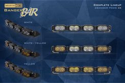 Single Row 2Banger Light Bar: 6 Pod/24"