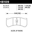 Hawk Alcon TA-6 / AP Racing CP5060-2/3/4/5ST /  AP Racing CP5555 / Rotora FC6 DTC-70 Race Brake Pads