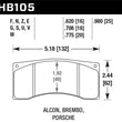 Hawk Prorsche/Alcon/Brembo DTC-50 Race Brake Pads
