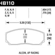 Hawk AP CP3307 / CP5040 / CP5200 Caliper DTC-70 Race Brake Pads